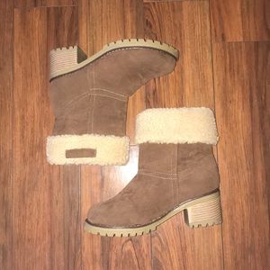 Woman’s fuzzy boots